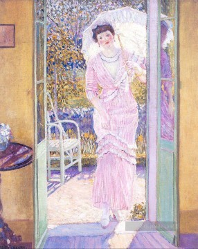  frau - In der Doorway Guten Morgen Impressionist Frauen Frederick Carl Frieseke